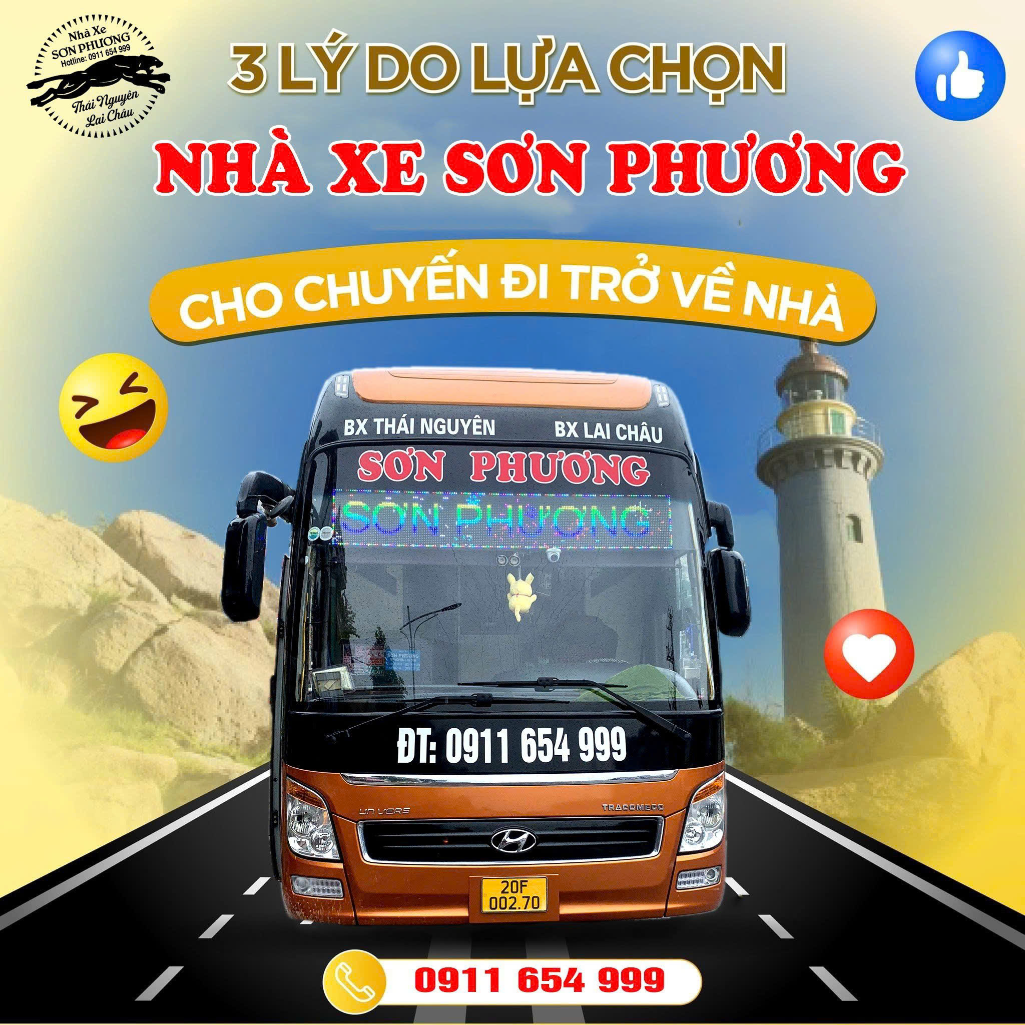 Xe khách Tuyên Quang Sơn Phương đi Mù Cang Chải (Xe tối). Đặt xe ngay